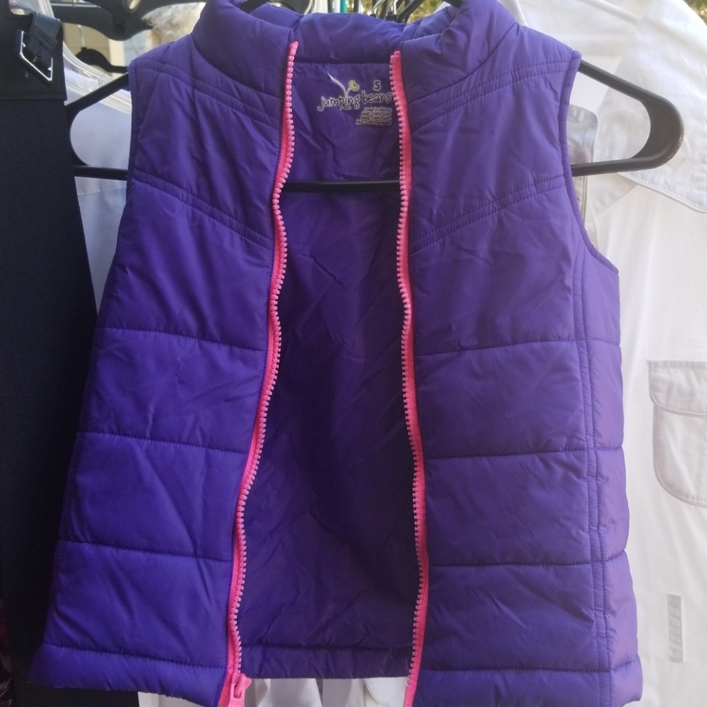 Purple vest with pink zipper